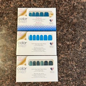 Lot of 3 blue Color Street Nail Strips